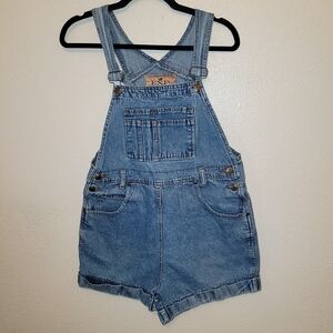 EUC Vintage Womans Express Denim Short Overalls Large